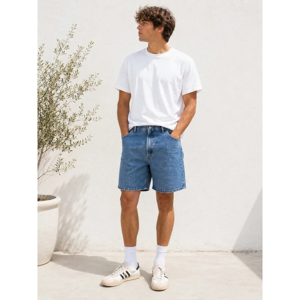 Vintage Y2K Wrangler Hero Originals Men's Denim‎ Shorts Size 42 Relaxed Cotton
